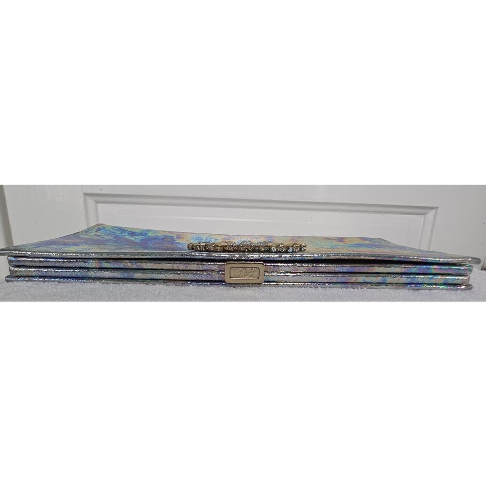 Roger Vivier Pilgrim Bolte De Nuit Iridescent Metallic Clutch Crystals w/COA - Picture 9 of 12